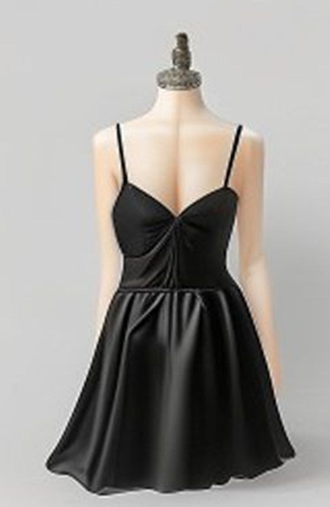 Black Satin Slip Midi Dress - alternate angle