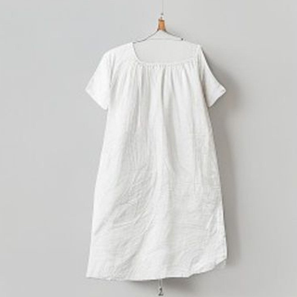White Linen Sundress - alternate angle